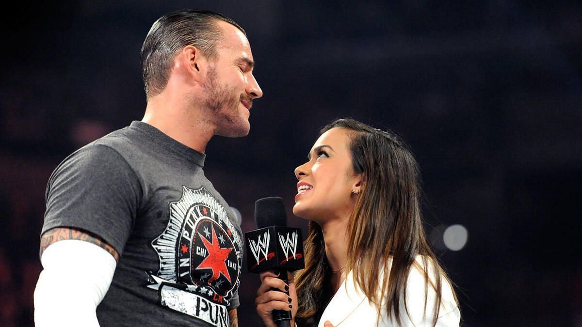 CM Punk and AJ Lee on an episode of WWE RAW
