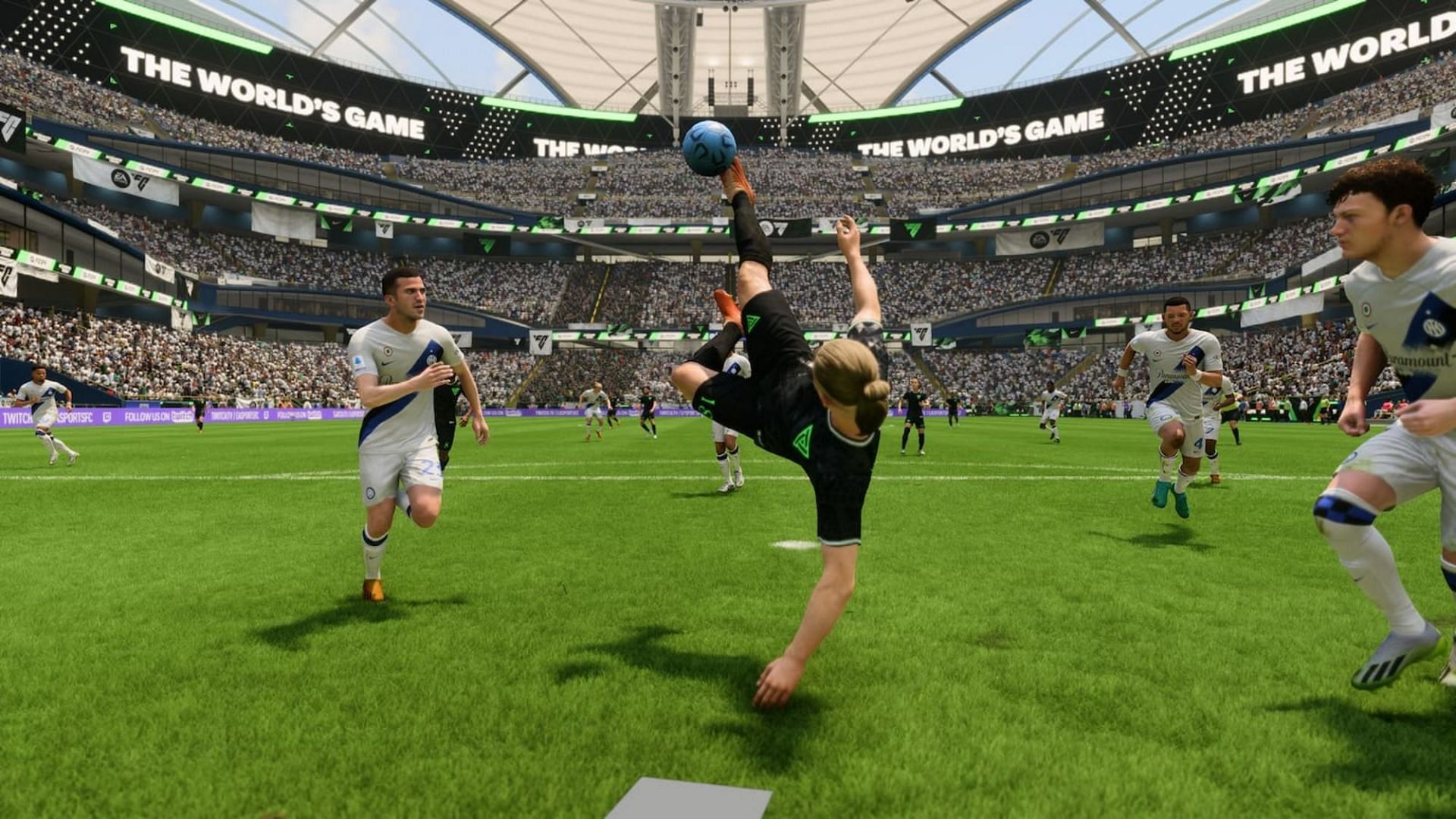 Bicycle Kick in EA FC 24 can be executed with any Erling Haaland card (Image via EA Sports)