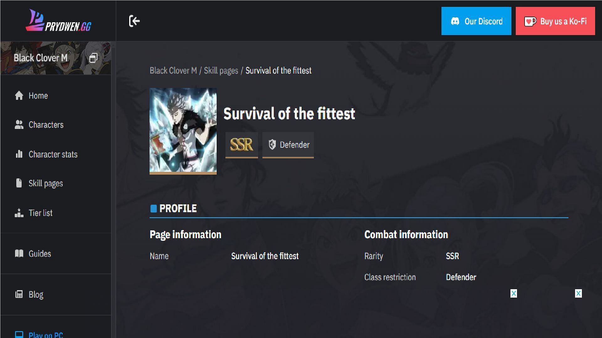 Survival of the Fittest is another effective skill page for Mereoleona build (Image via Vic Game Studio// prydwen)