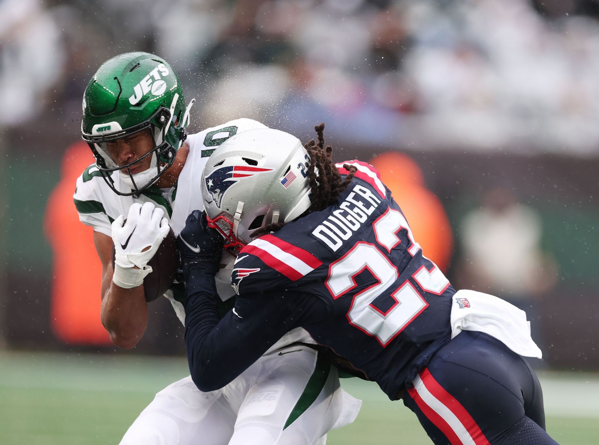 Kyle Dugger during New England Patriots vs. New York Jets