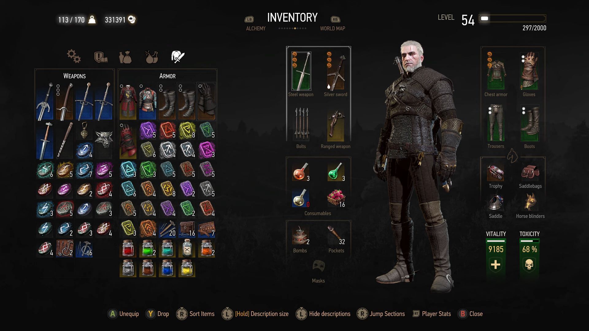 Viper Armor set in The Witcher 3 (Image via CD Projekt Red || NorZZa on YouTube)
