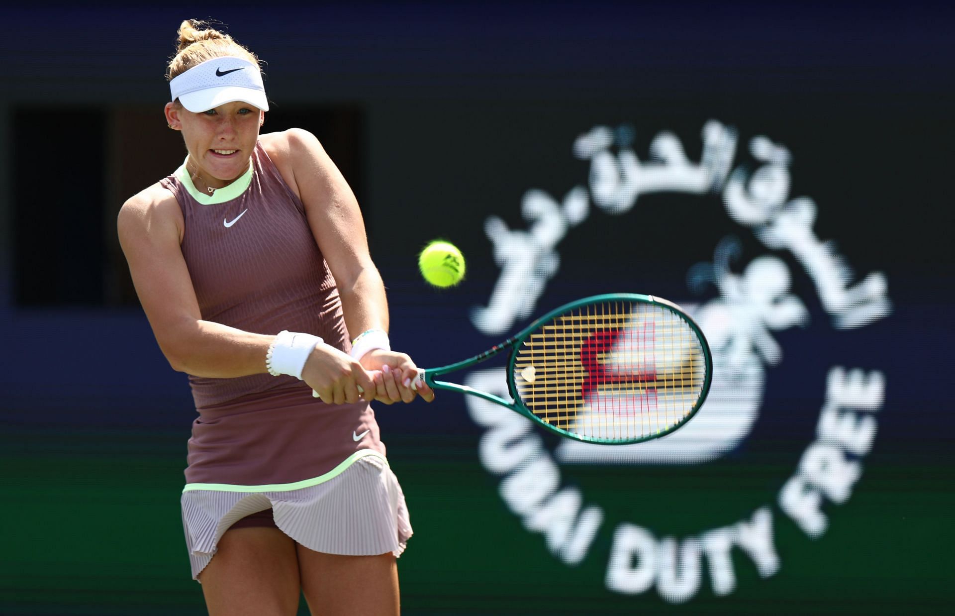 Mirra Andreeva at the 2024 Dubai Tennis Championships.