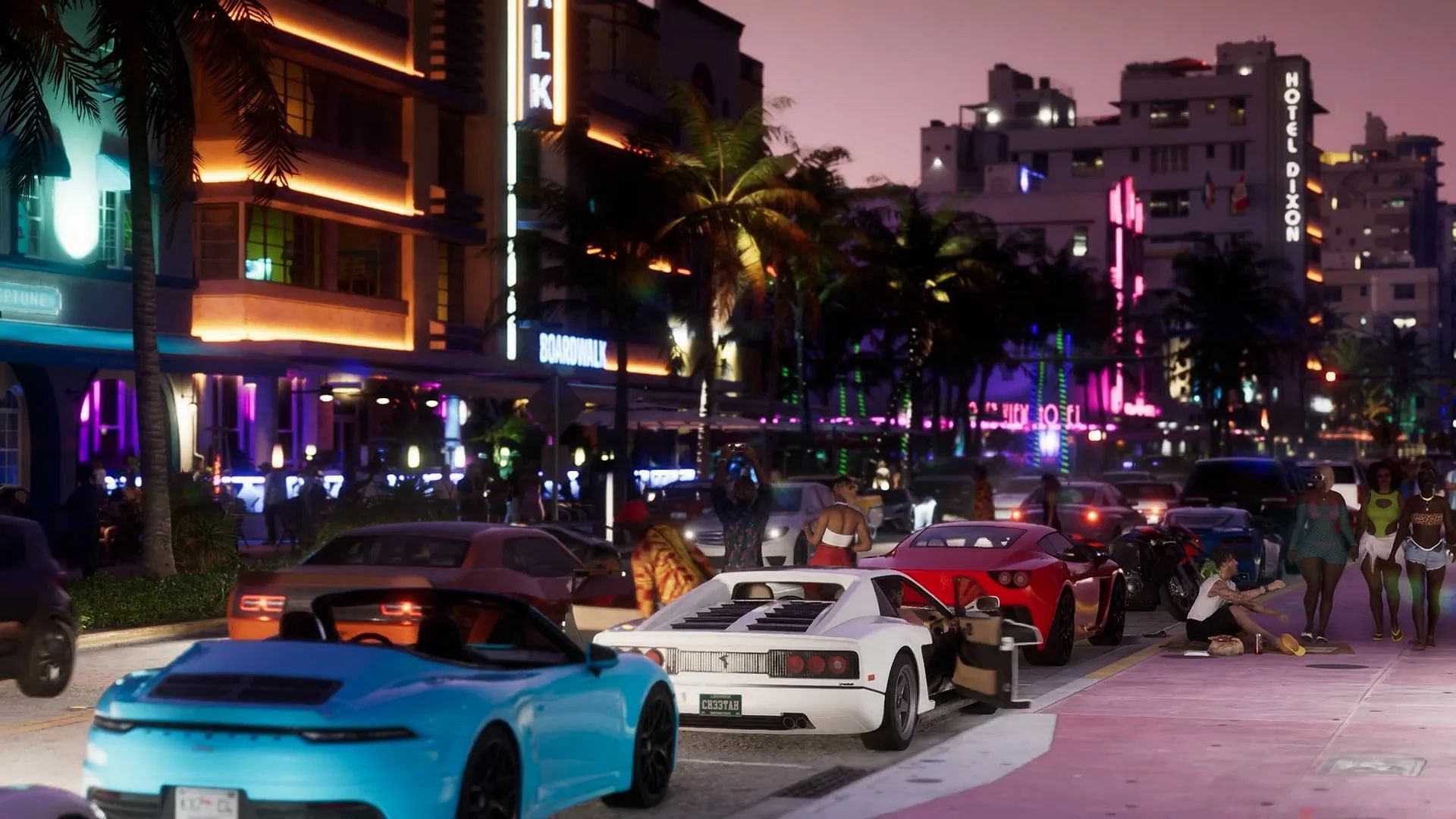 A scene in the trailer that shows the Cheetah Classic, among other cars (Image via Rockstar Games)