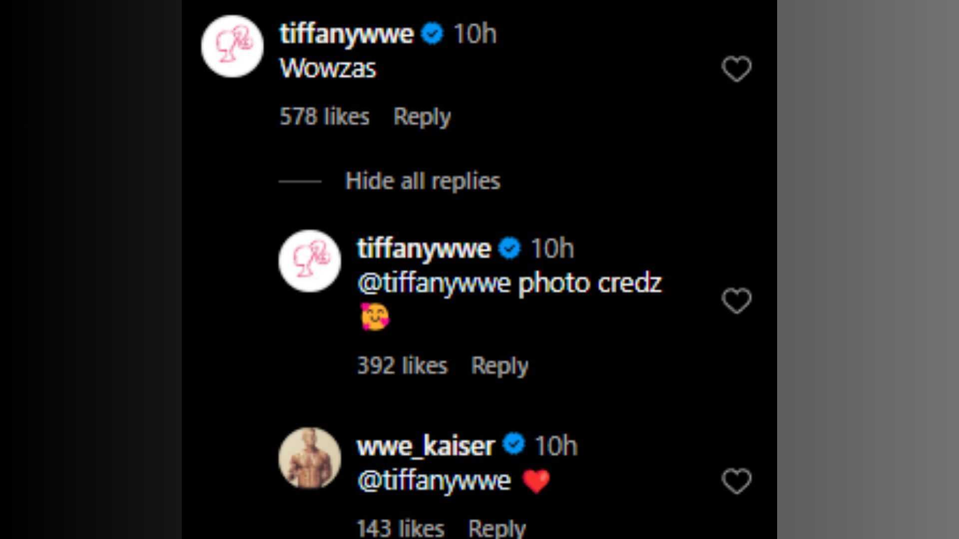 Tiffany commented on Ludwig&#039;s Instagram post and received a reply soon after.