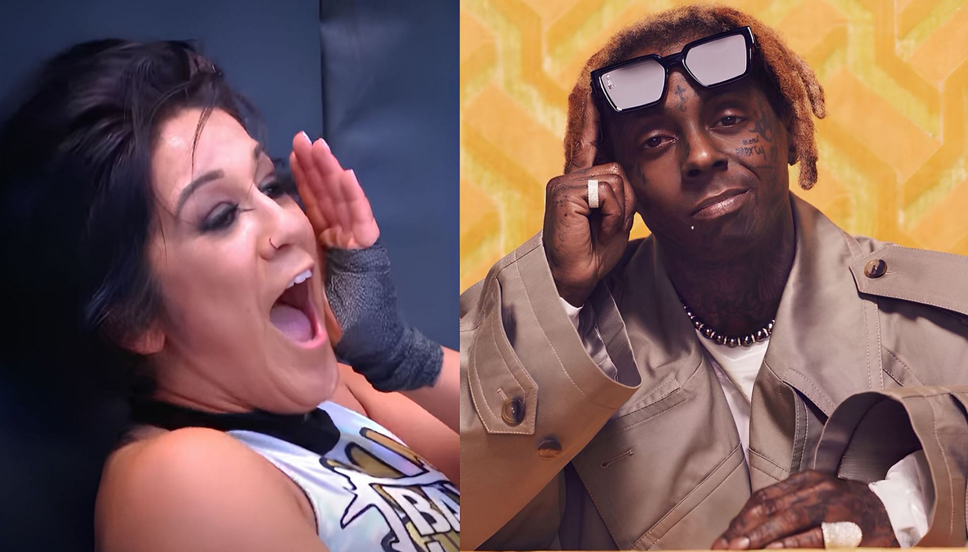 Bayley(left) and Lil Wayne (right)