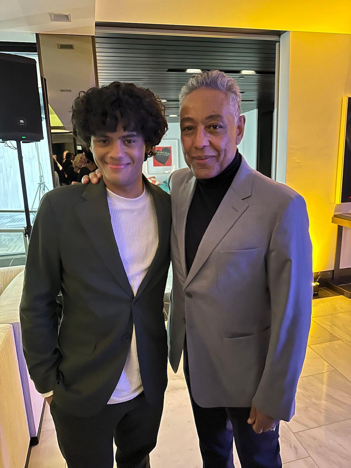 Caleb Baumann with Giancarlo Esposito (Image via AMC)