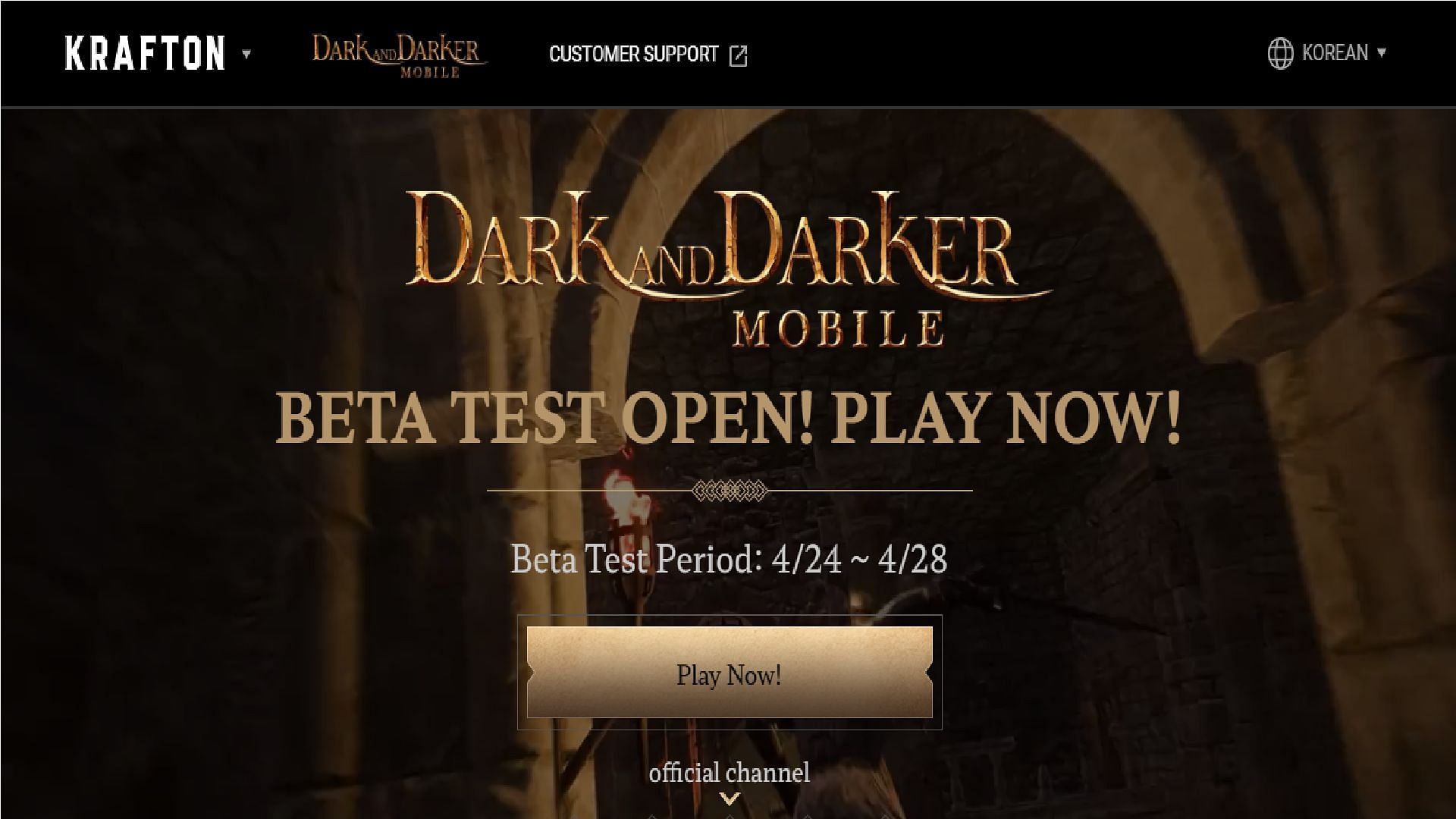 Information about the Dark and Darker Closed Beta Test (Image via Krafton)