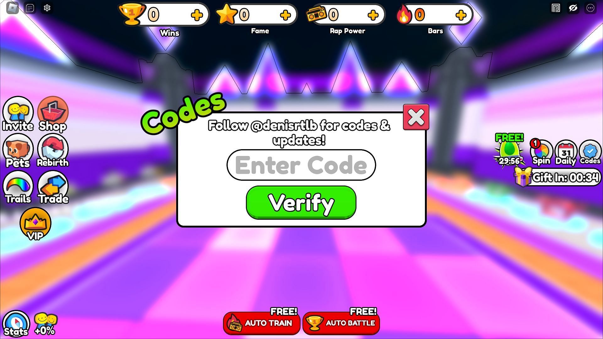 Active codes for Rap Battle Simulator (Image via Roblox)