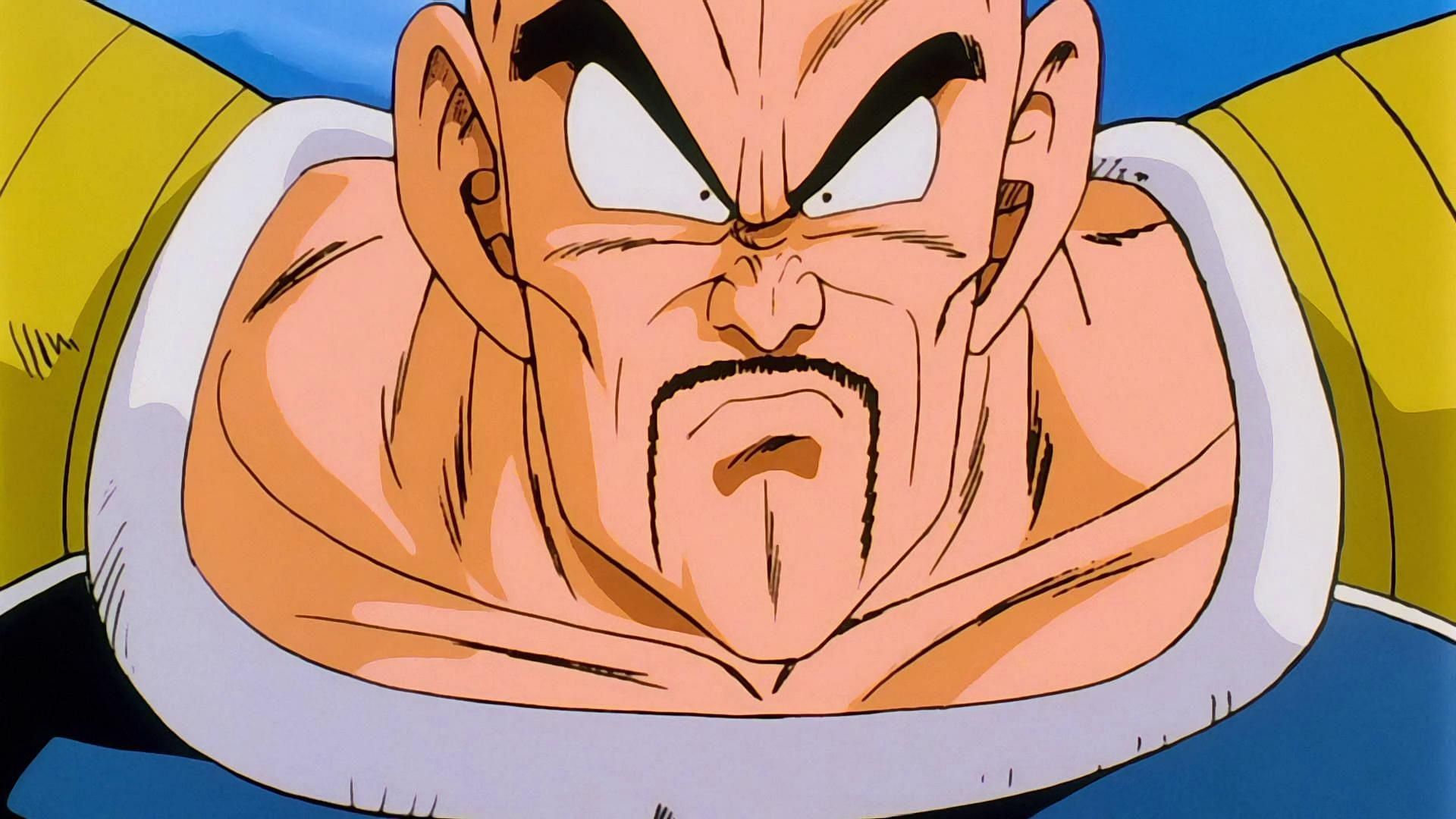 While a memorable character, Dragon Ball fans typically don&#039;t associate Nappa with a high IQ (Image via Toei Animation)