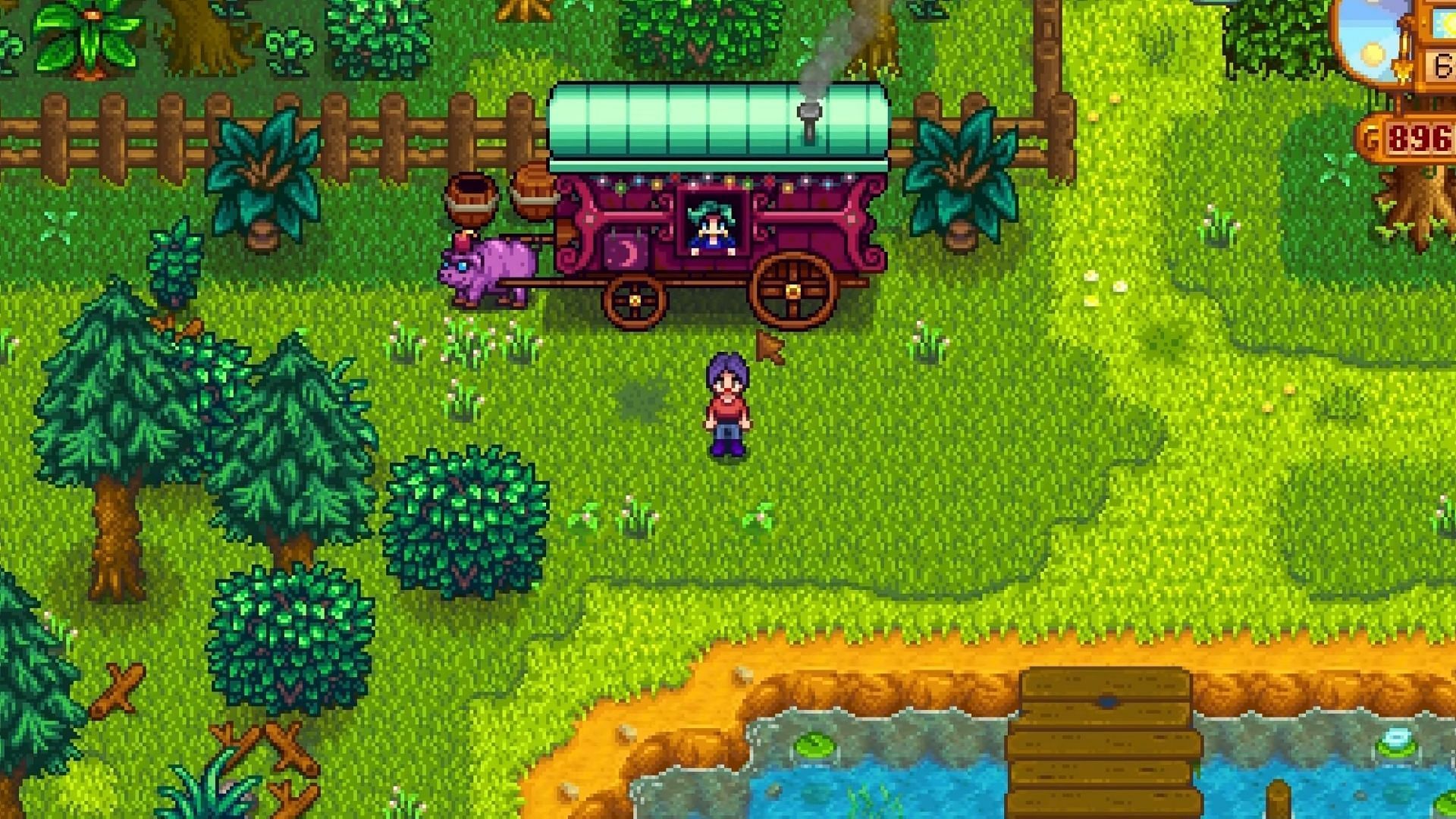 Traveling Cart has a random chance to sell Starfruit and Starfruit Seeds (Image via ConcernedApe || YouTube/@Ubisen Games)