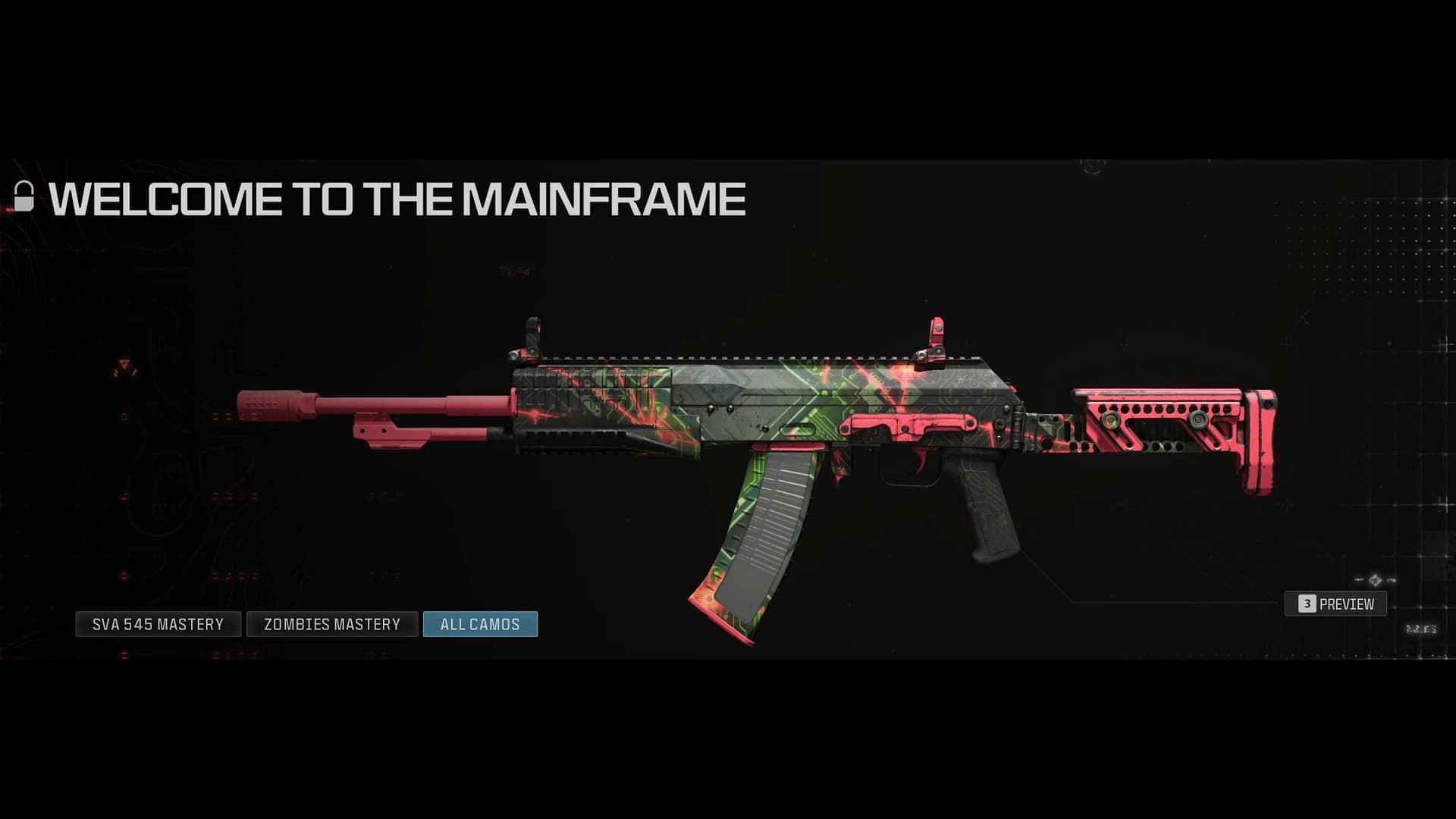 Welcome to the Mainframe Camo in Warzone