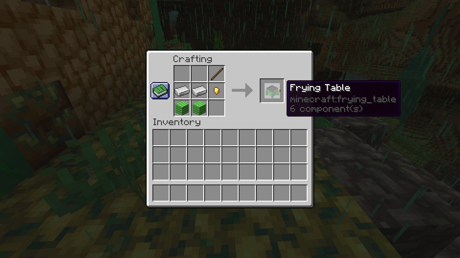 Minecraft crafting recipe for frying table (Image via Mojang)