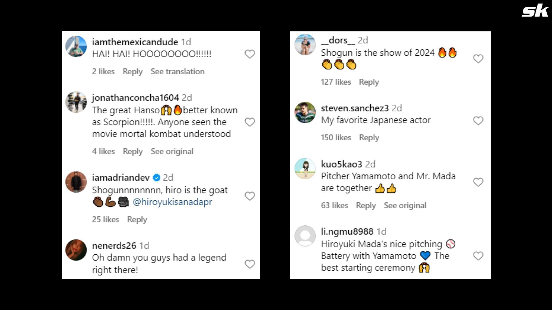 Screenshot of Fan Reactions to Dodgers Instagram post