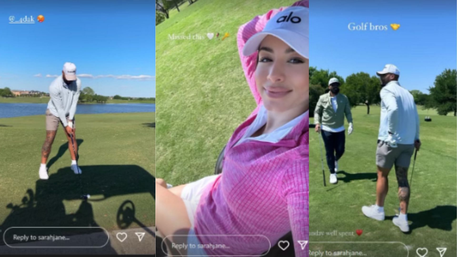 Prescott and his girlfriend, Sarah Jane Ramos, spent last weekend at the golf course.