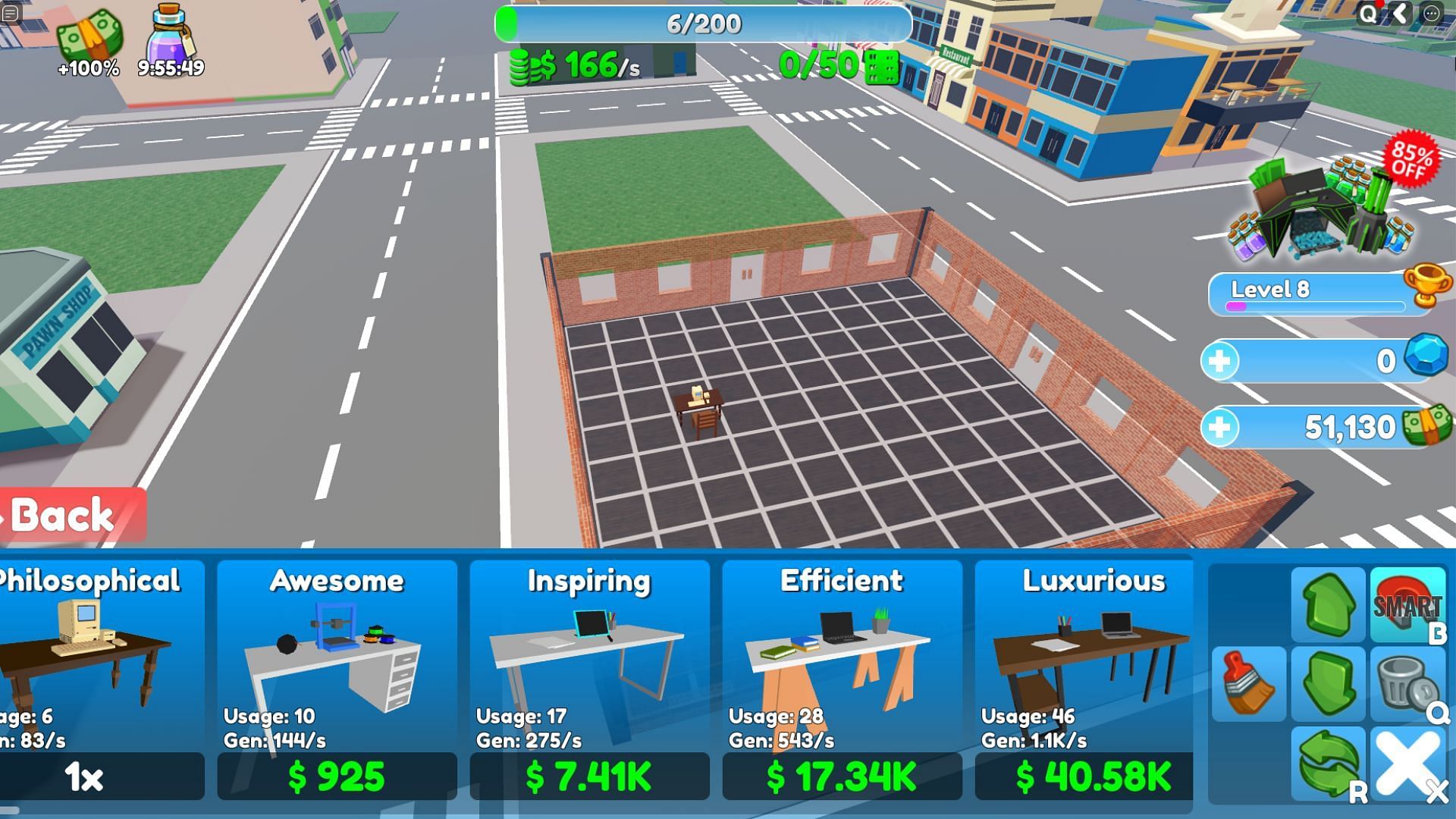 Customize your own office in Hacker Tycoon (Image via Roblox)