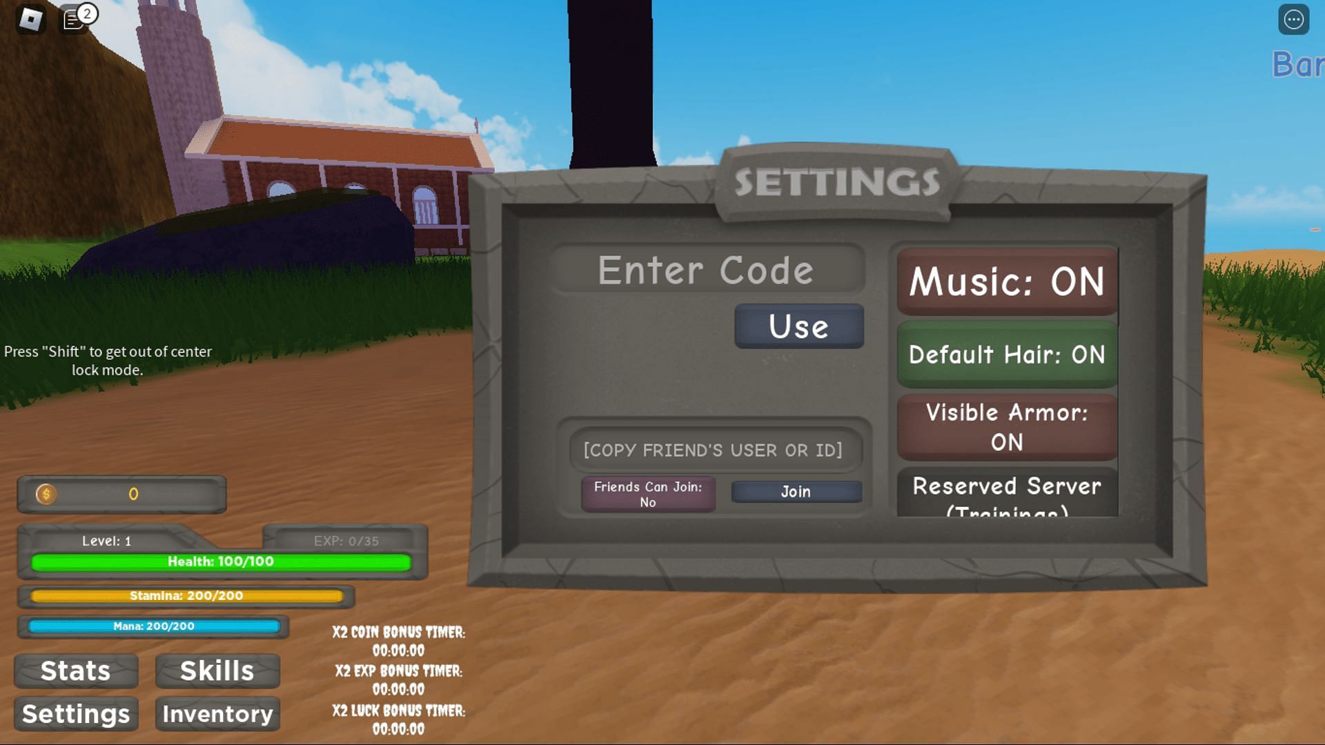Redeem codes in Clover Kingdom: Grimshot with ease (Image via Roblox)