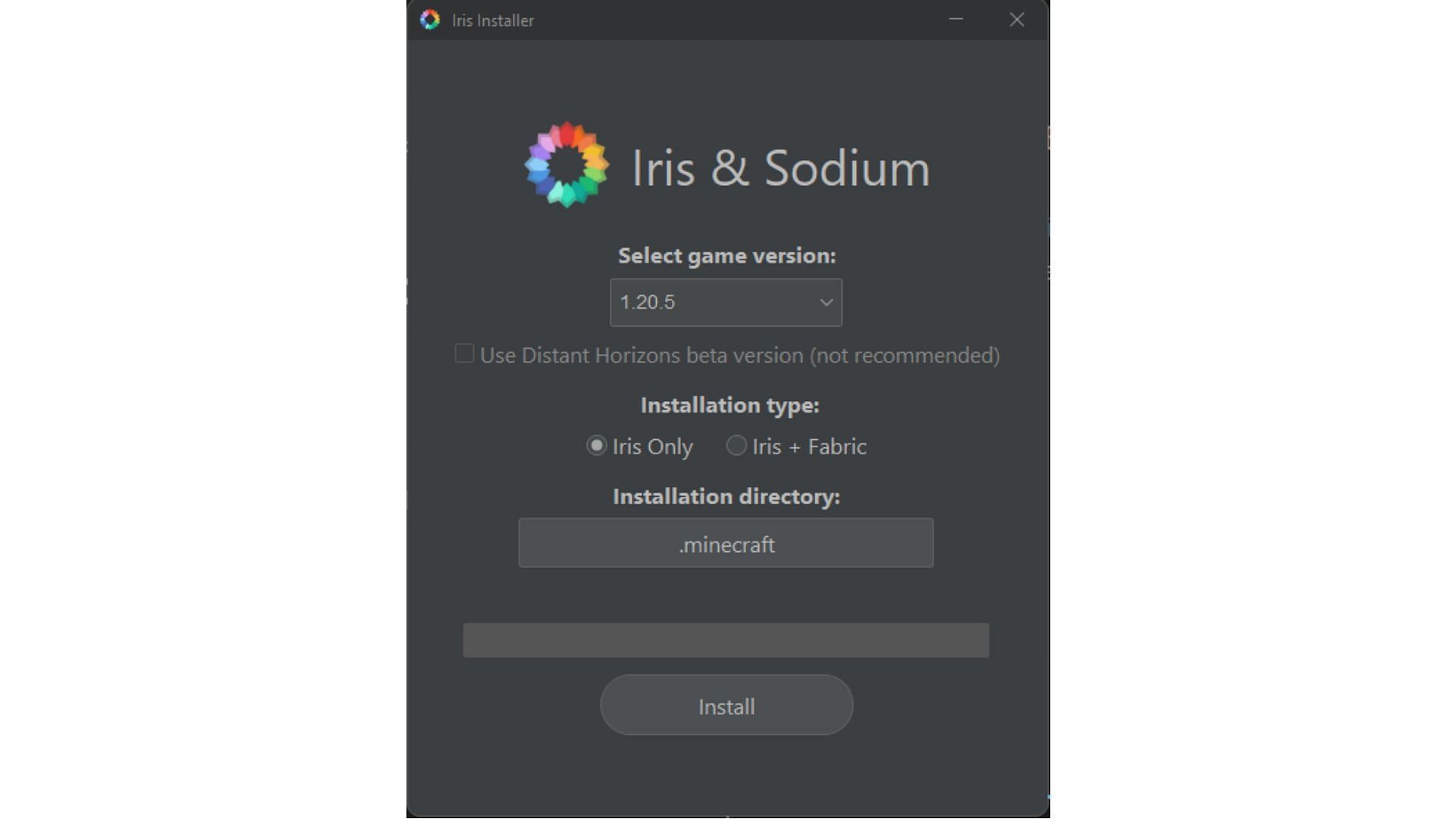 Iris Shaders installer that can install Sodium mod (Image via Sportskeeda)