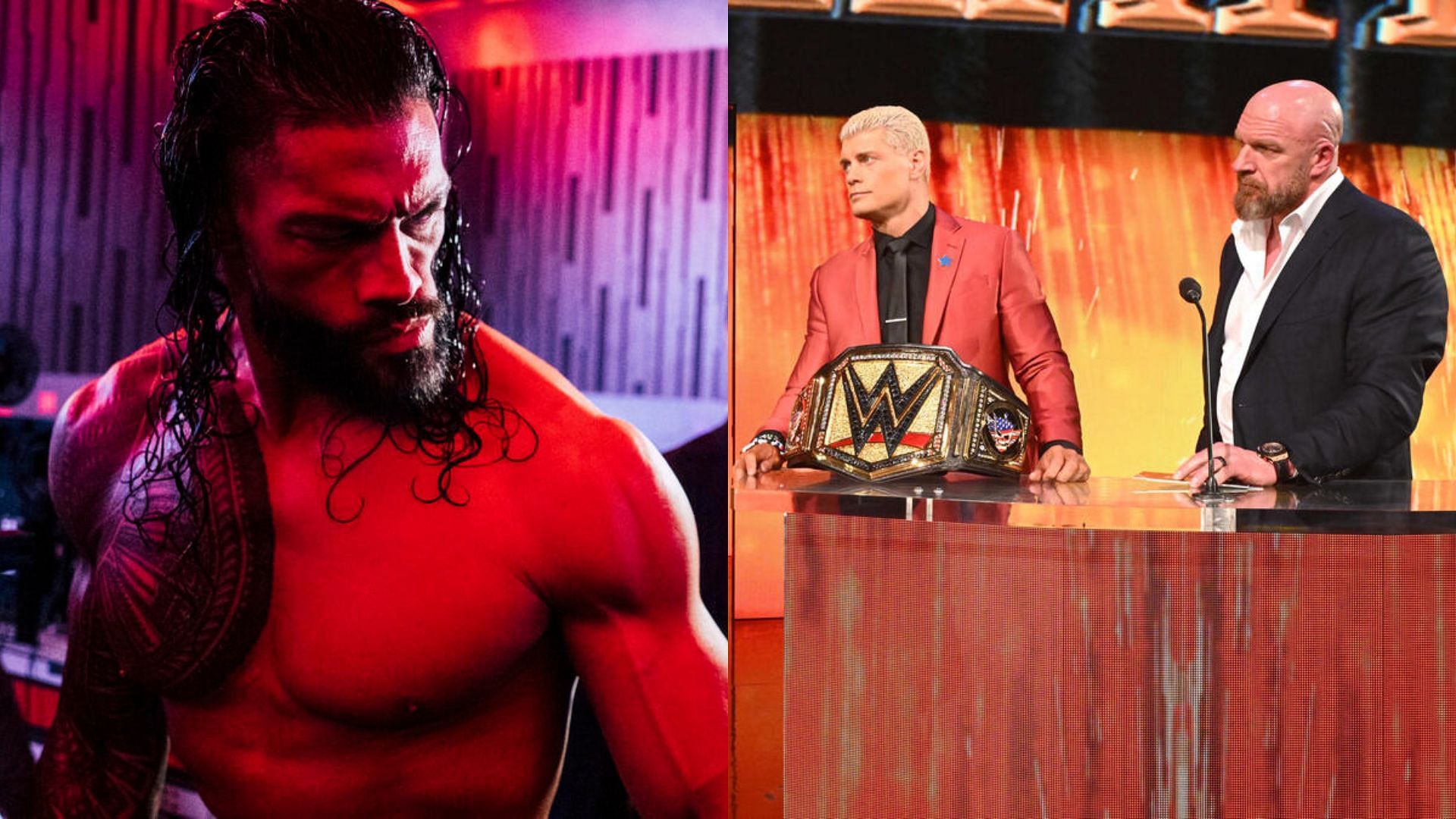 Roman Reigns, Cody Rhodes. and Triple H.