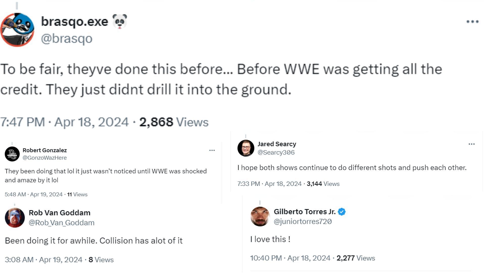 Twitter users claim that AEW is not merely copying WWE&#039;s camera work