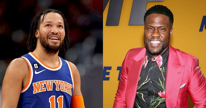 "He gon' be somebody": Kevin Hart leaves Jalen Brunson in splits after taking credit for his career
