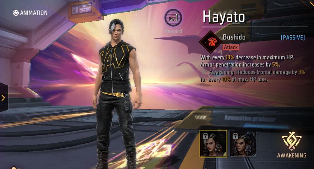 Hayato कैरेक्टर (Image via Garena)