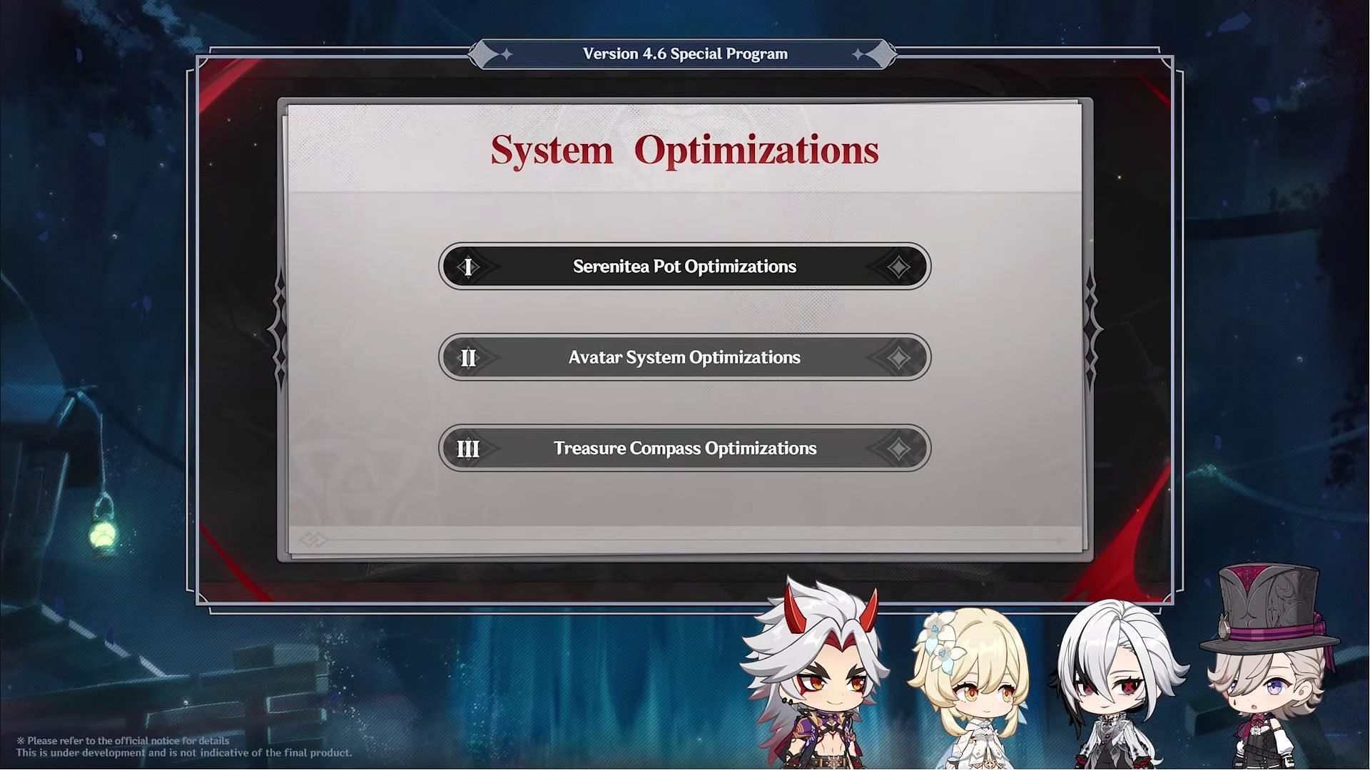 System optimizations (Image via HoYoverse)