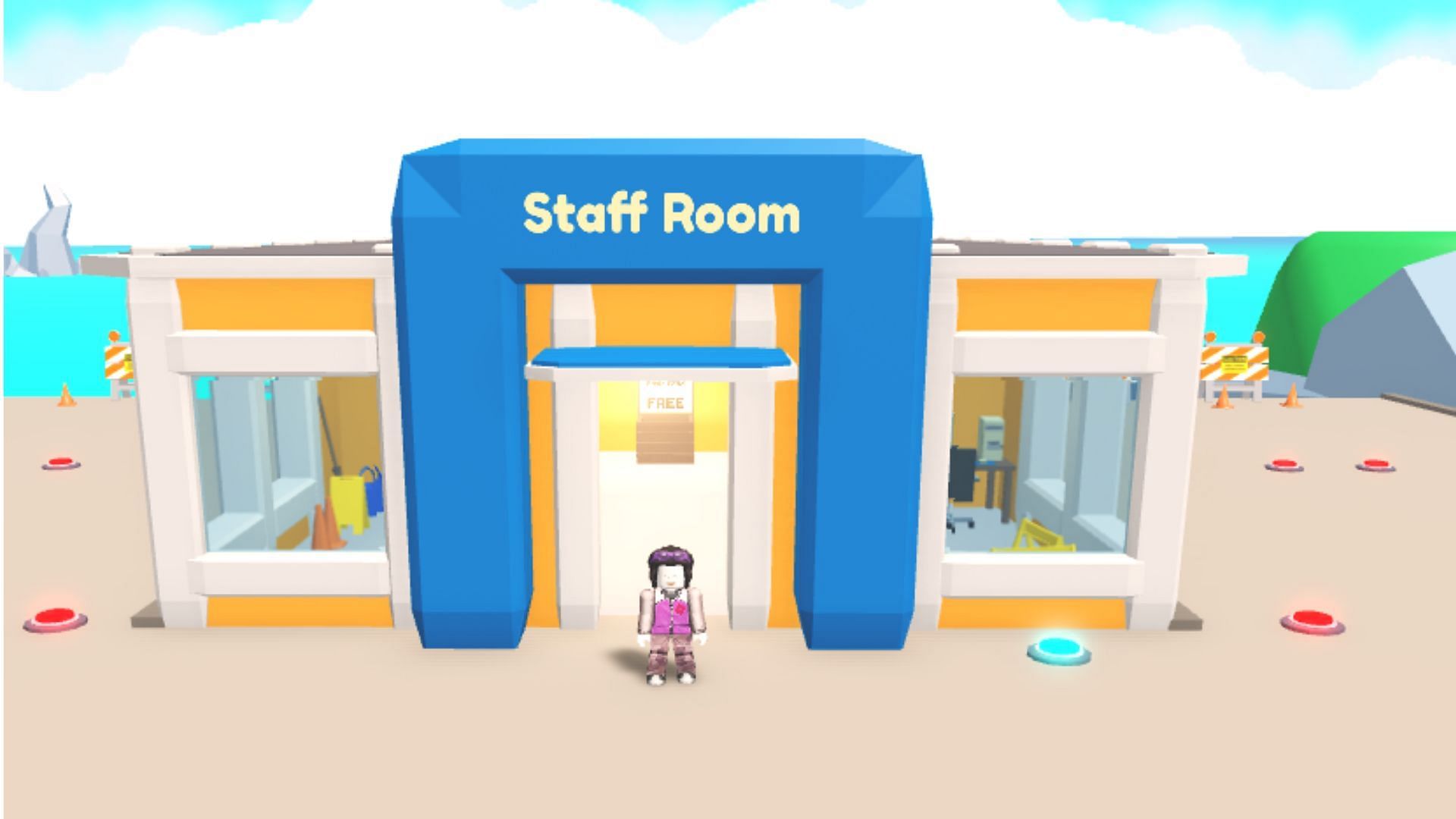 Staff room in My Zoo Tycoon (Image via Roblox)