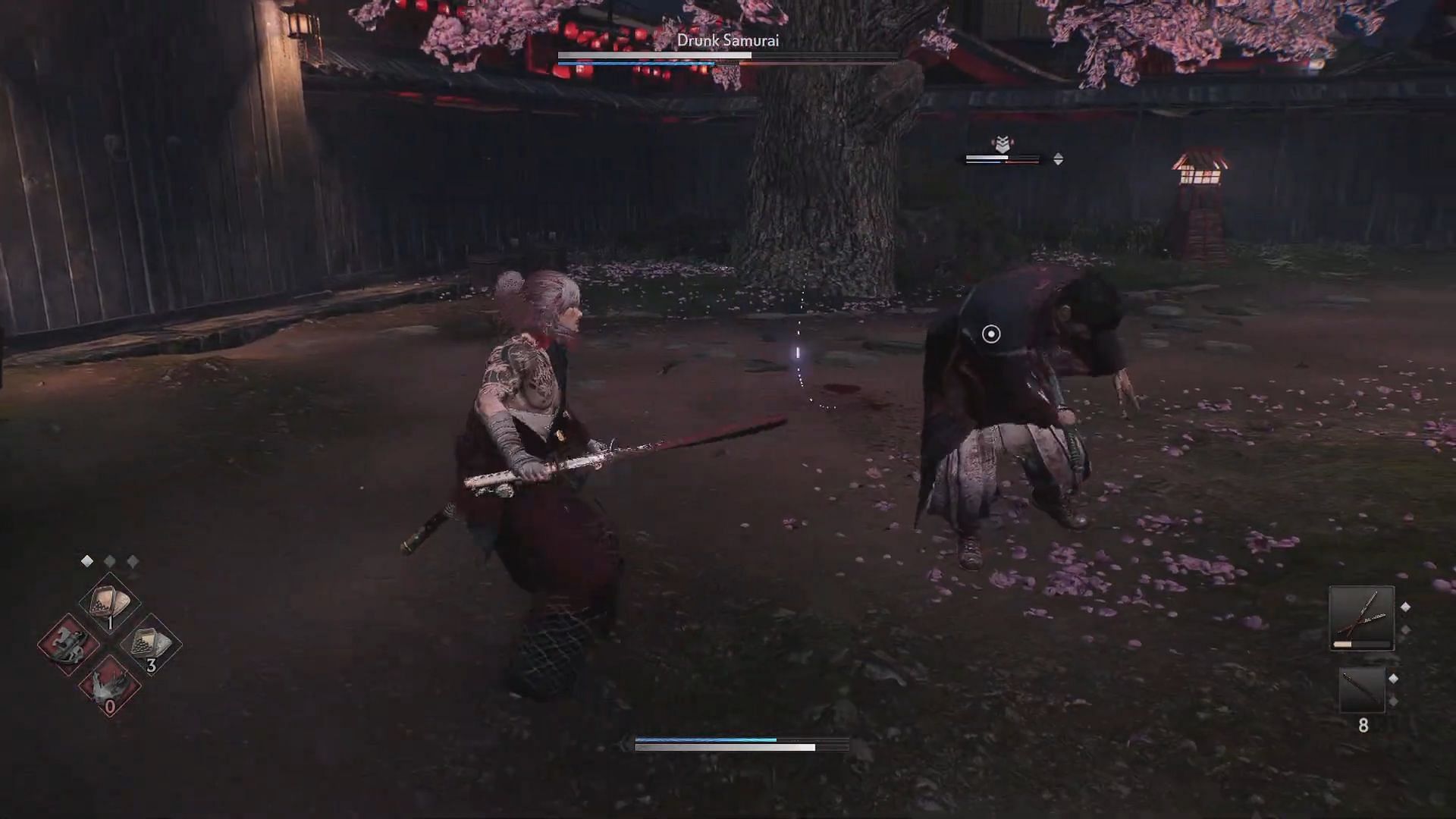 Katsura&#039;s boss battle can be a bit challenging for new players (Image via Team Ninja II Heyoimkoko on Youtube)