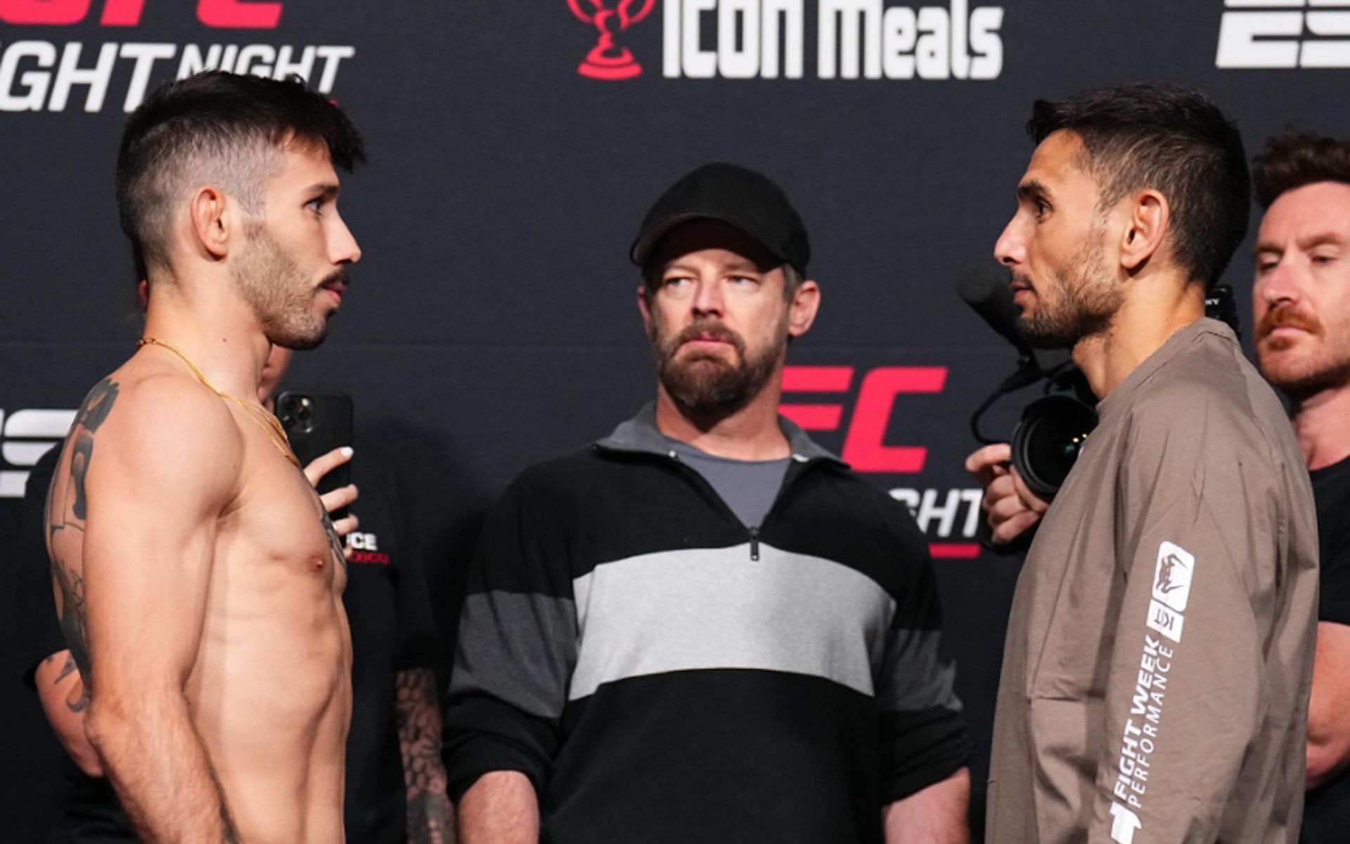 Matheus Nicolau (left) fought Alex Perez (right) in the UFC Vegas 91 headliner [Image Courtesy: @ufc Instagram]