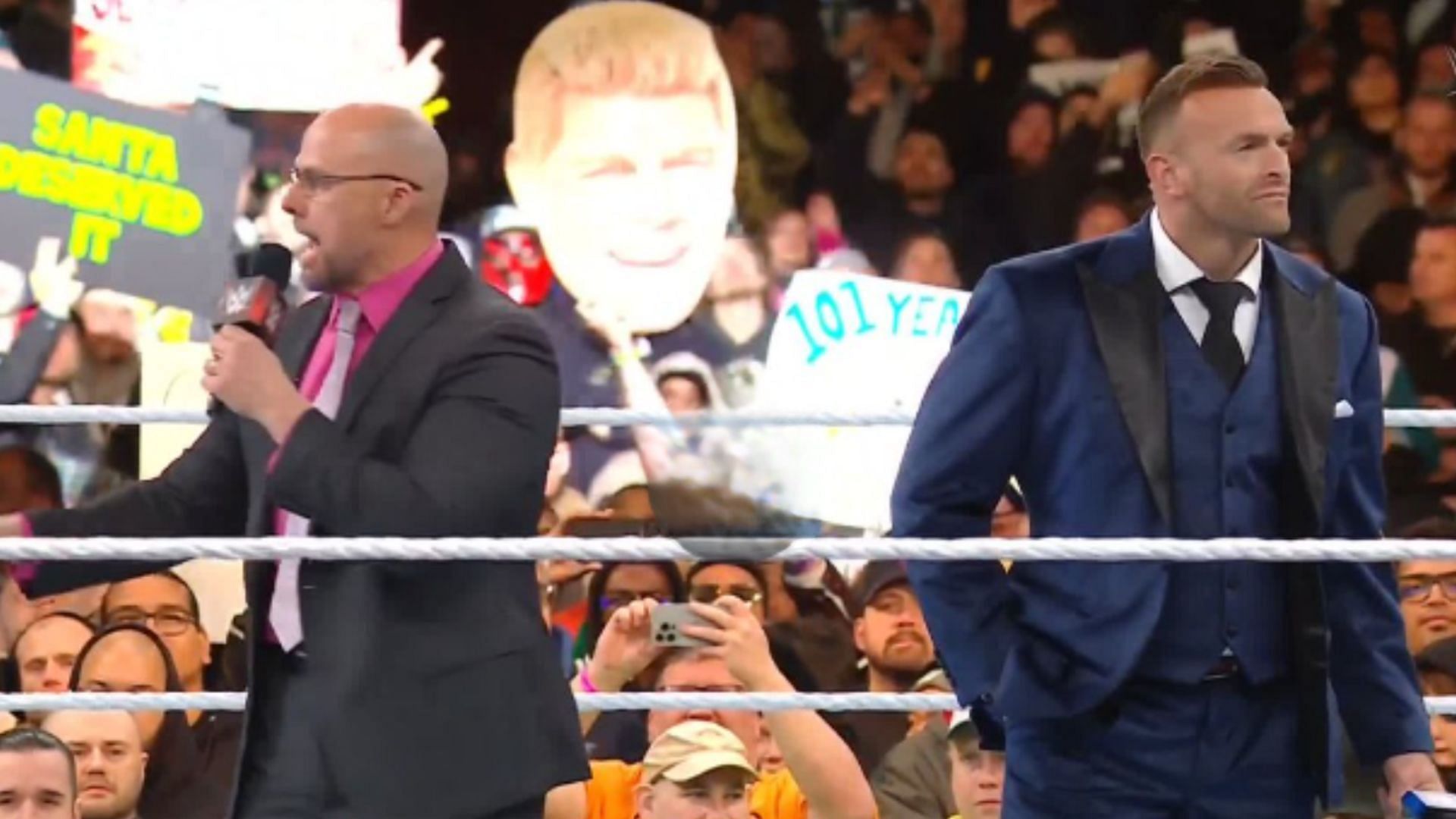 Adam Pearce and Nick Aldis at WrestleMania XL [Image credits: WWE