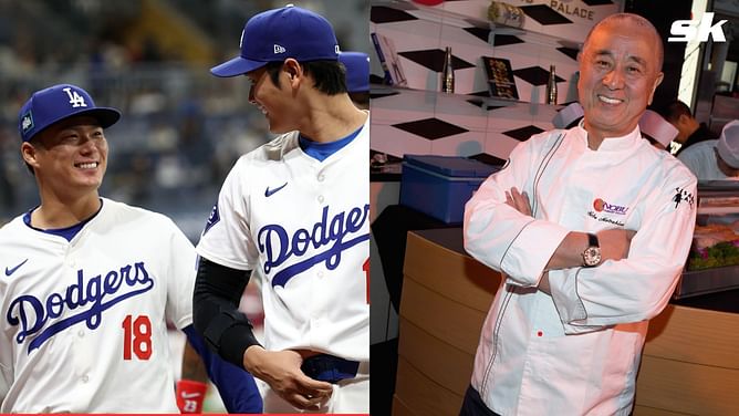 PHOTO: Shohei Ohtani & Yoshinobu Yamamoto reunite with chef Nobu at Nationals Park months after Dodgers duo's $1B contract celebratory dinner