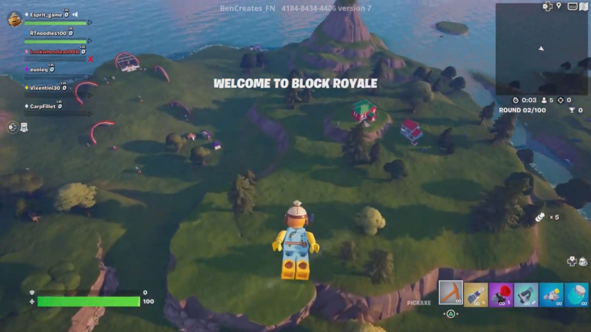 The Block Royale experience features a massive map (Image via ESPIRITGAME on YouTube)