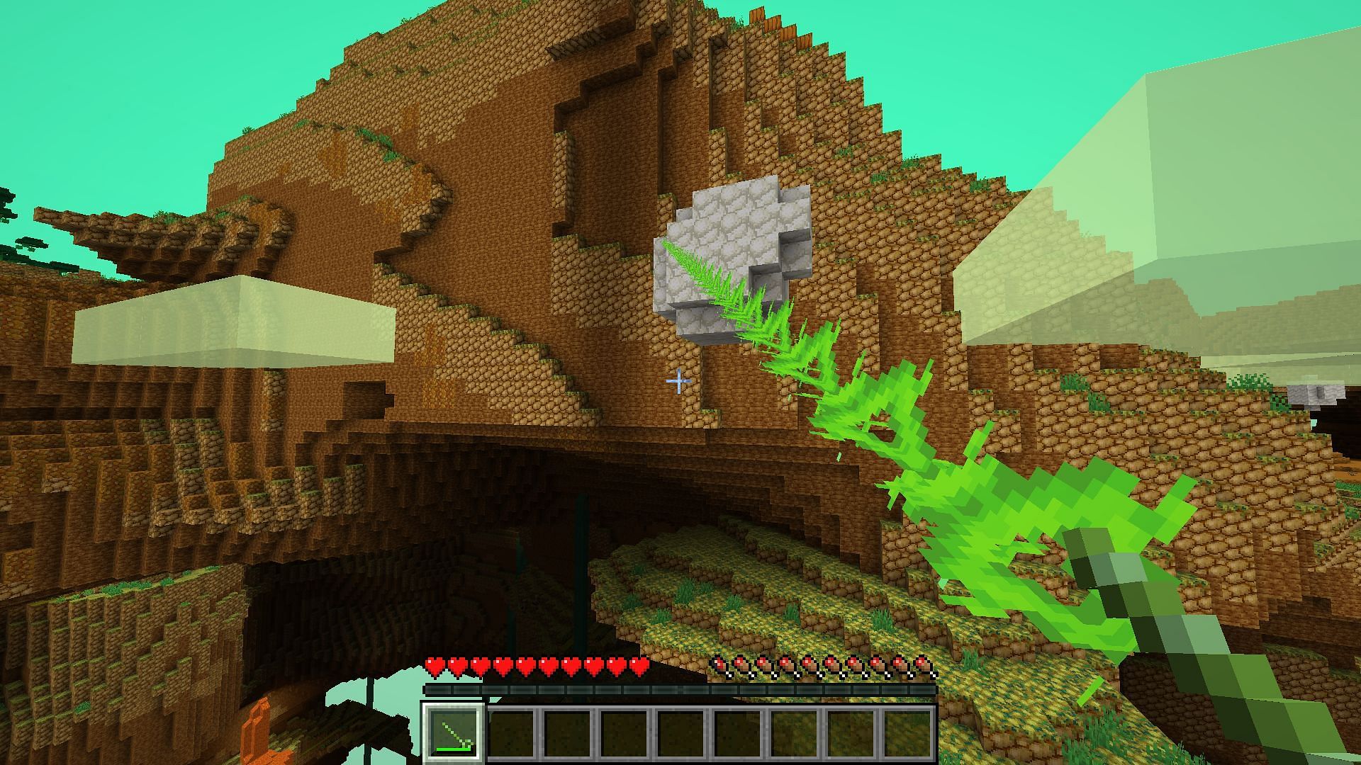 Swinging with the lashing potato feels great but takes practice (Image via Mojang)