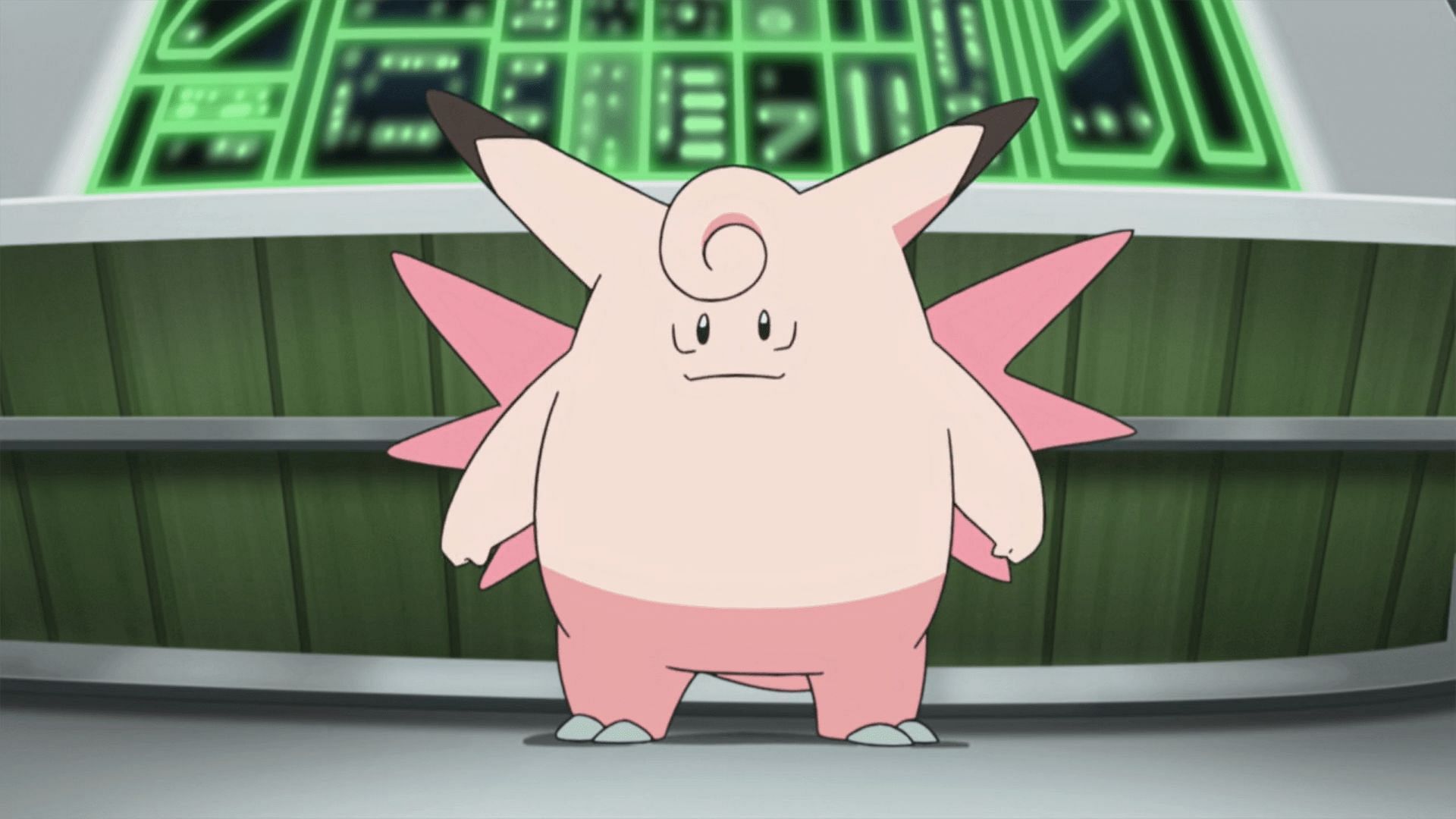 Clefable in the anime (Image via TPC)