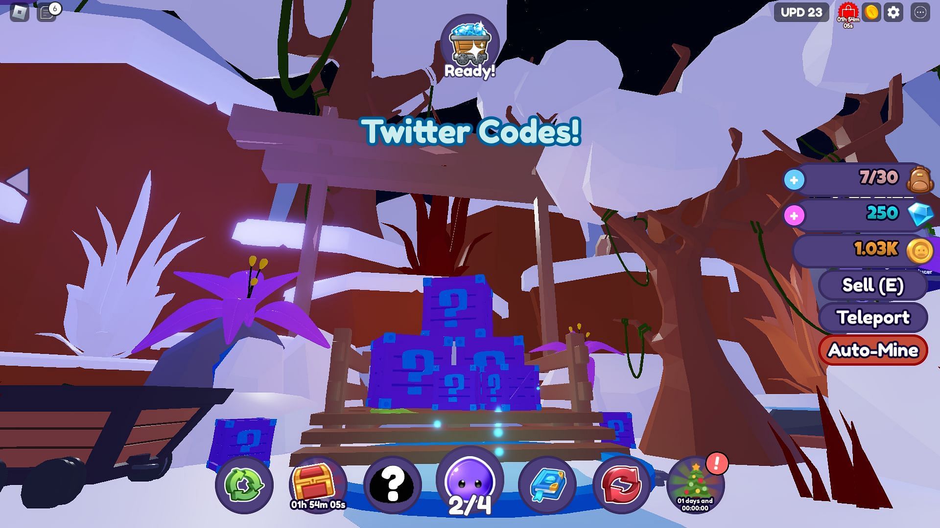 How to redeem codes for Slime Mine (Image via Roblox)
