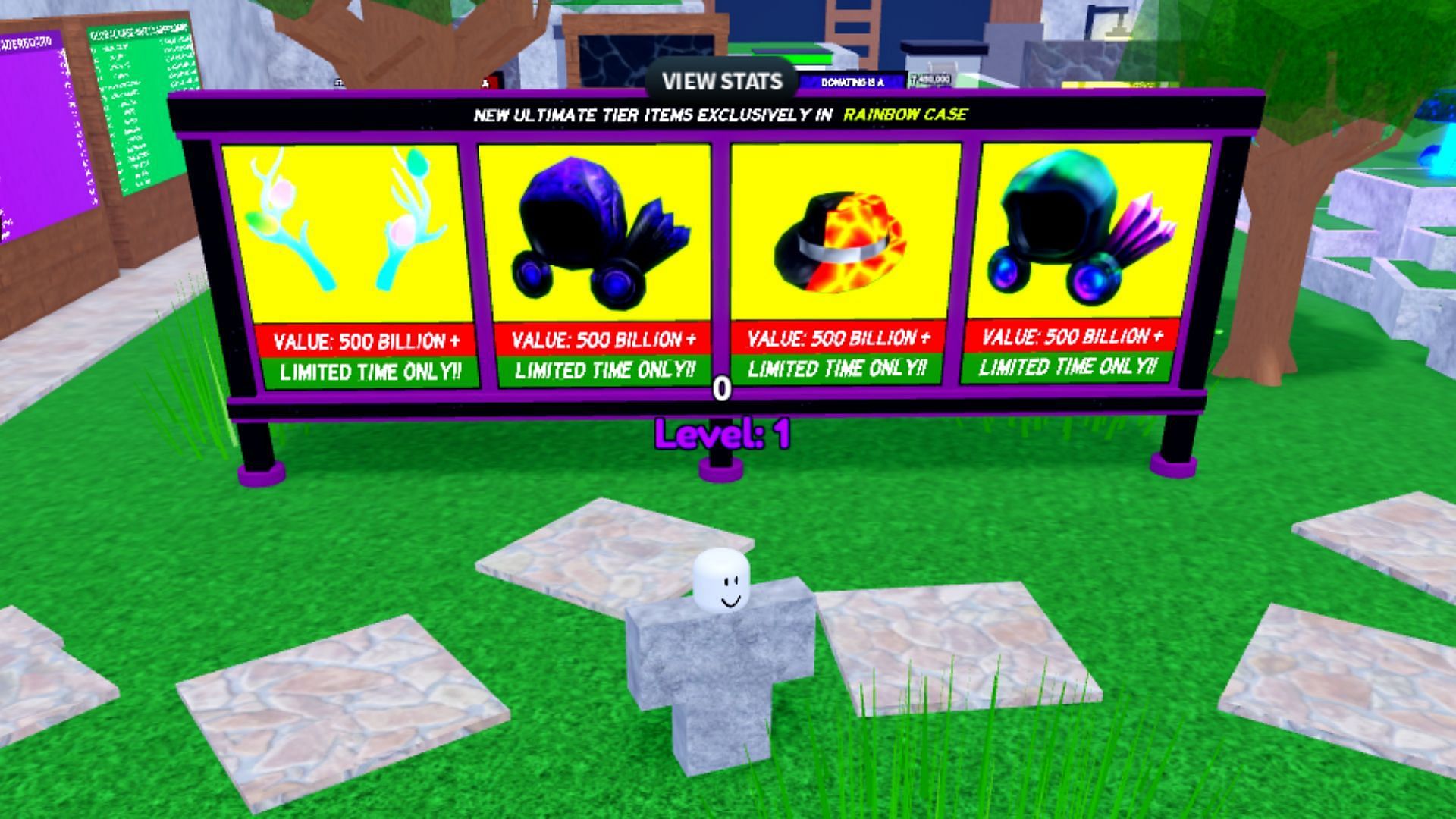 Exclusive items available in Trade Clicker (Image via Roblox)