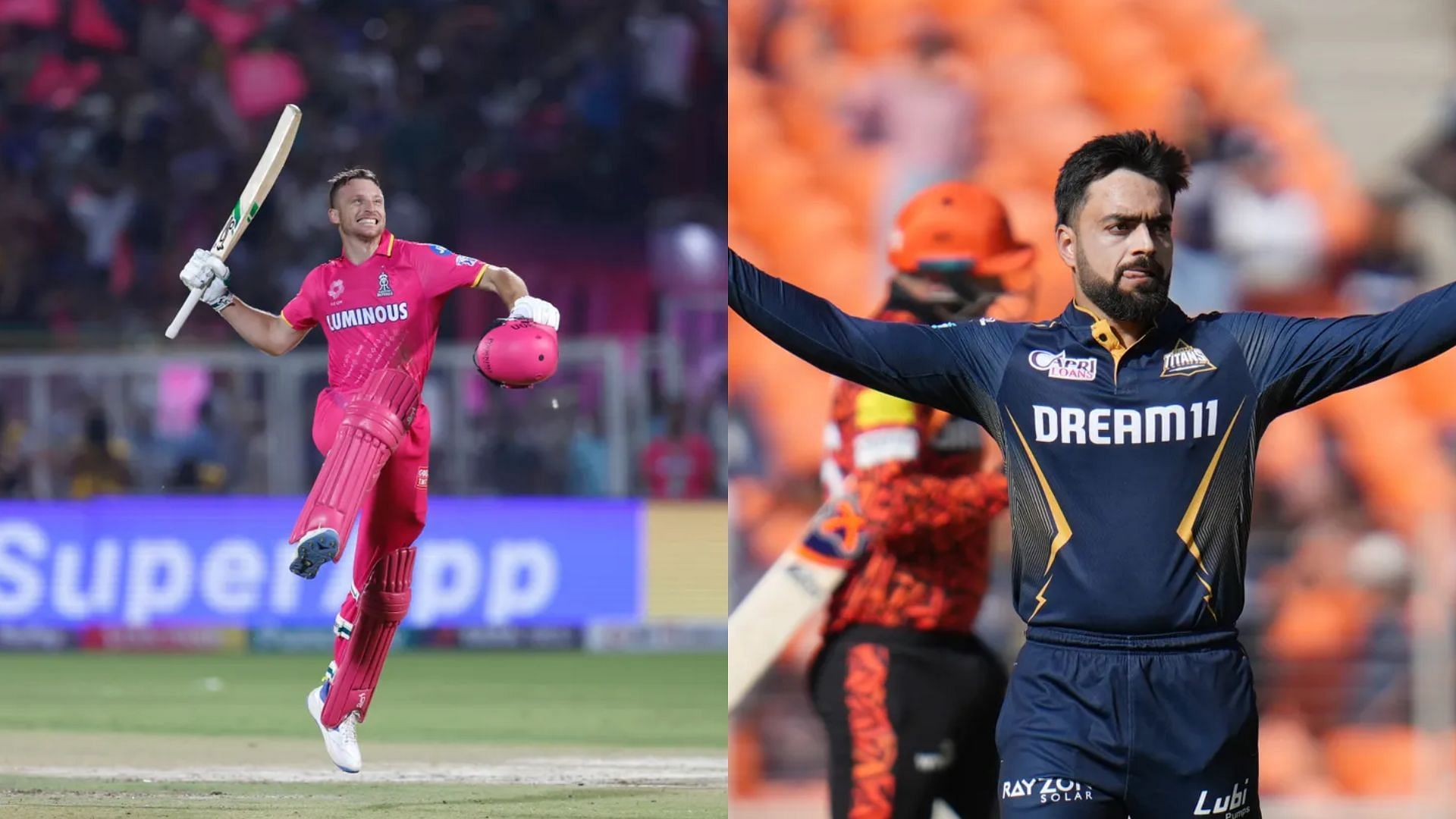 Jos Buttler (L) &amp; Rashid Khan could be a fascinating match-up