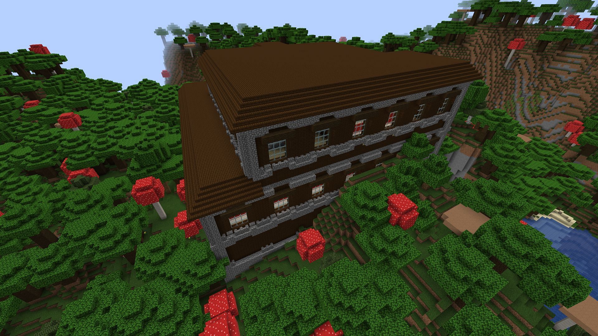 Woodland mansions are one of the largest vanilla structures (Image via Mojang)