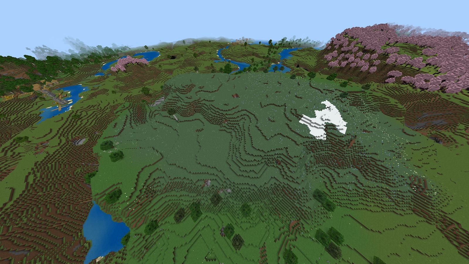 This Minecraft PE seed provides some relatively smooth terrain for building (Image via Mojang Studios || Chill/YouTube)