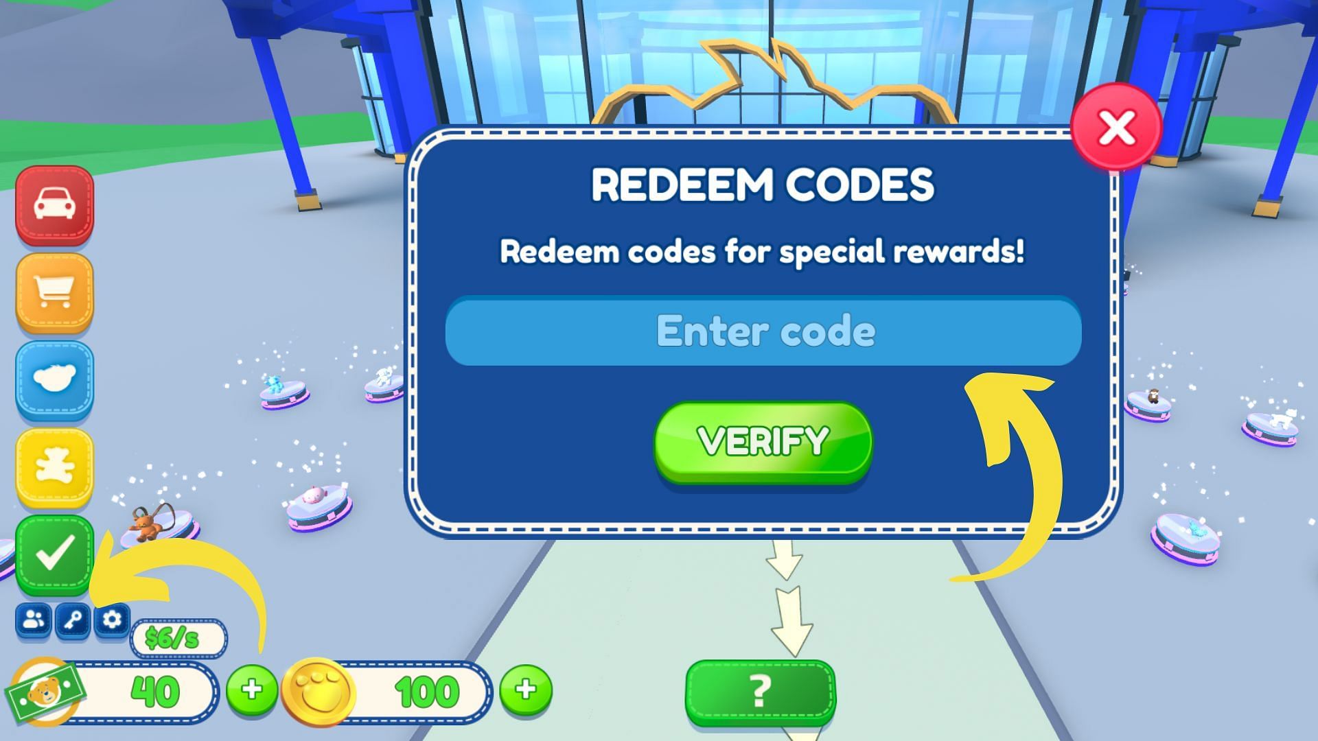 Redeem codes in Build-A-Bear Tycoon (Image via Roblox || Sportskeeda)