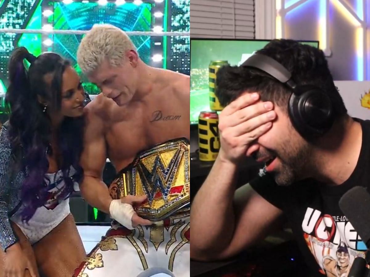 Streamer left in tears as Cody Rhodes finishes his story (Image via WWE and Twitch/SantiZap)