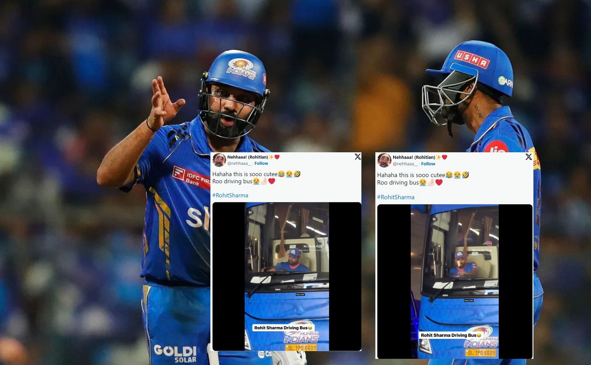 Rohit Sharma in MI colors in IPL 2024. 