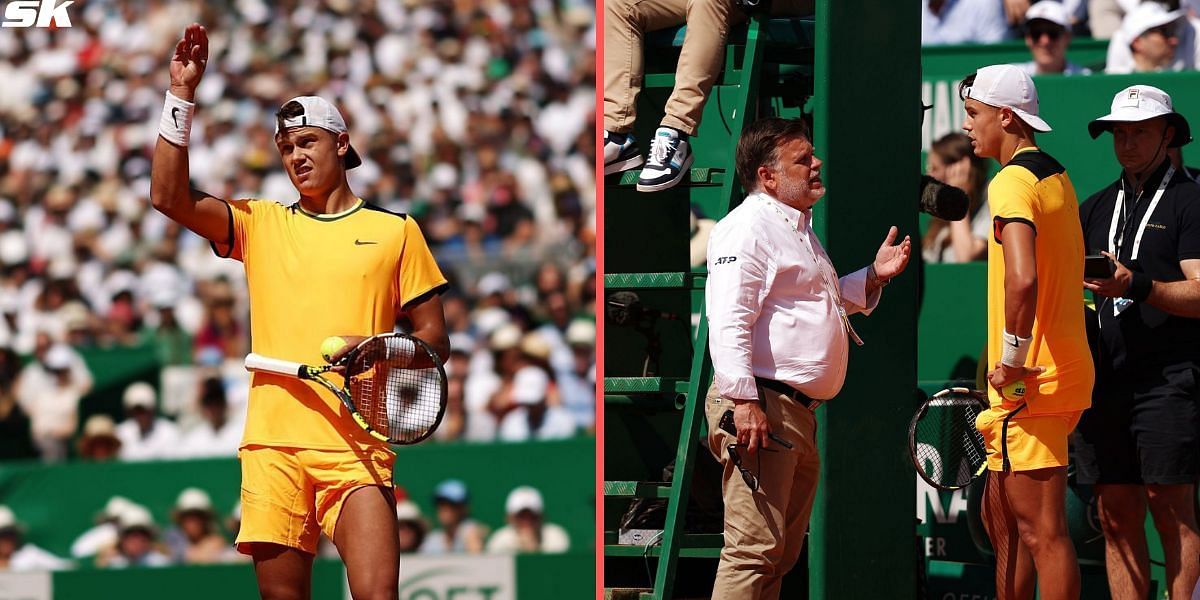 Holger Rune argues with chair umpire in eventful QF clash