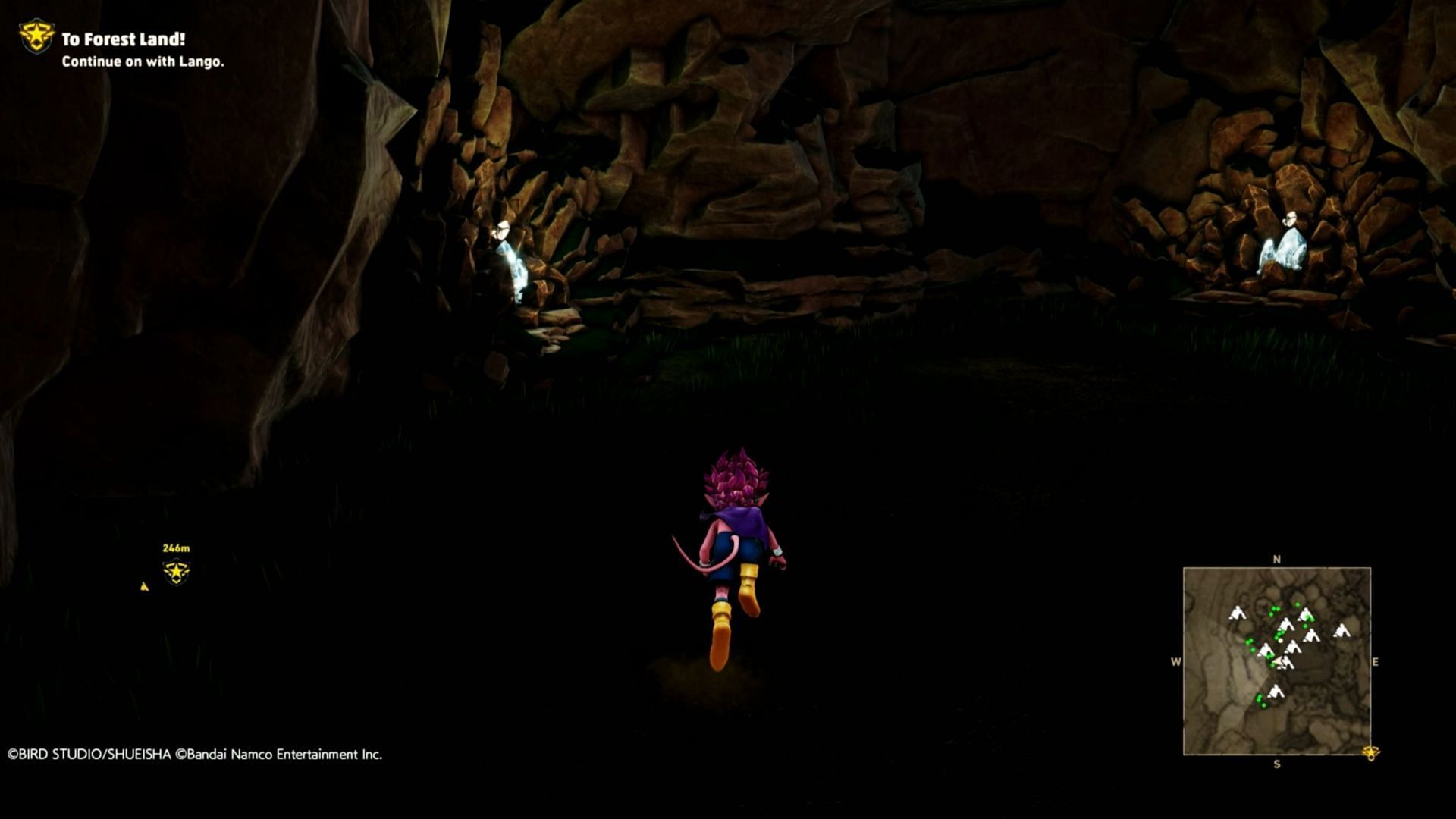 Mountain caves almost always have valuable ore in them to farm (Image via Bandai Namco)