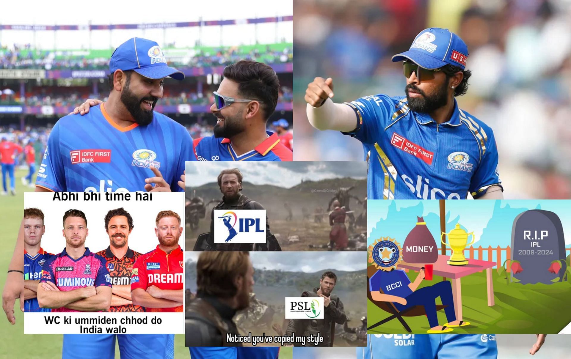 Top 10 funny memes from the 1st innings of MI vs DC IPL 2024 clash.