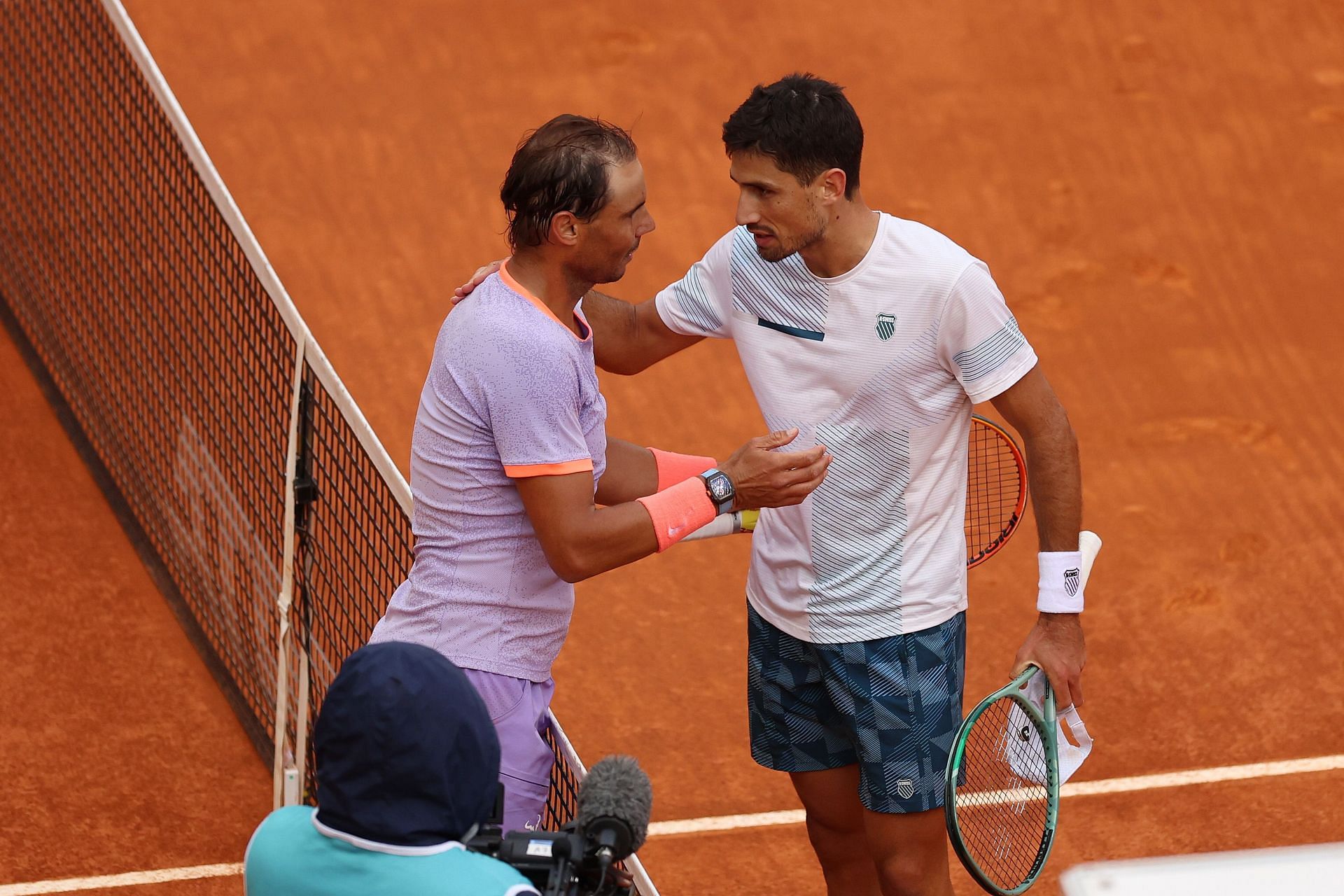 Rafael Nadal pictured with Pedro Cachin at the 2024 Madrid Open