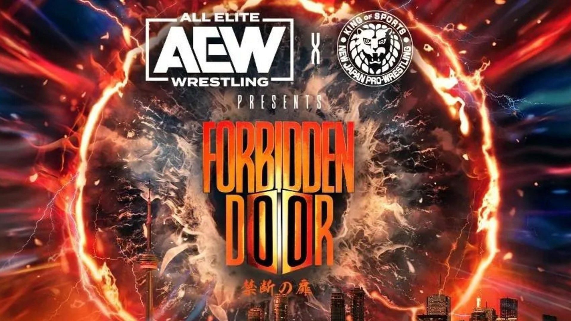 The logo for AEW x NJPW Forbidden Door