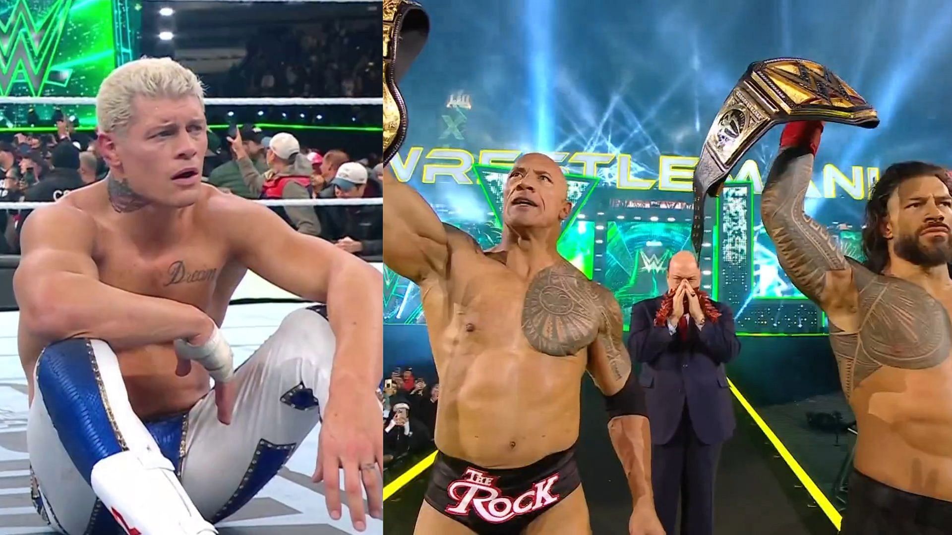 WWE सुपरस्टार रोमन रेंस और द रॉक को WrestleMania XL नाईट 1 में जीत मिली थी