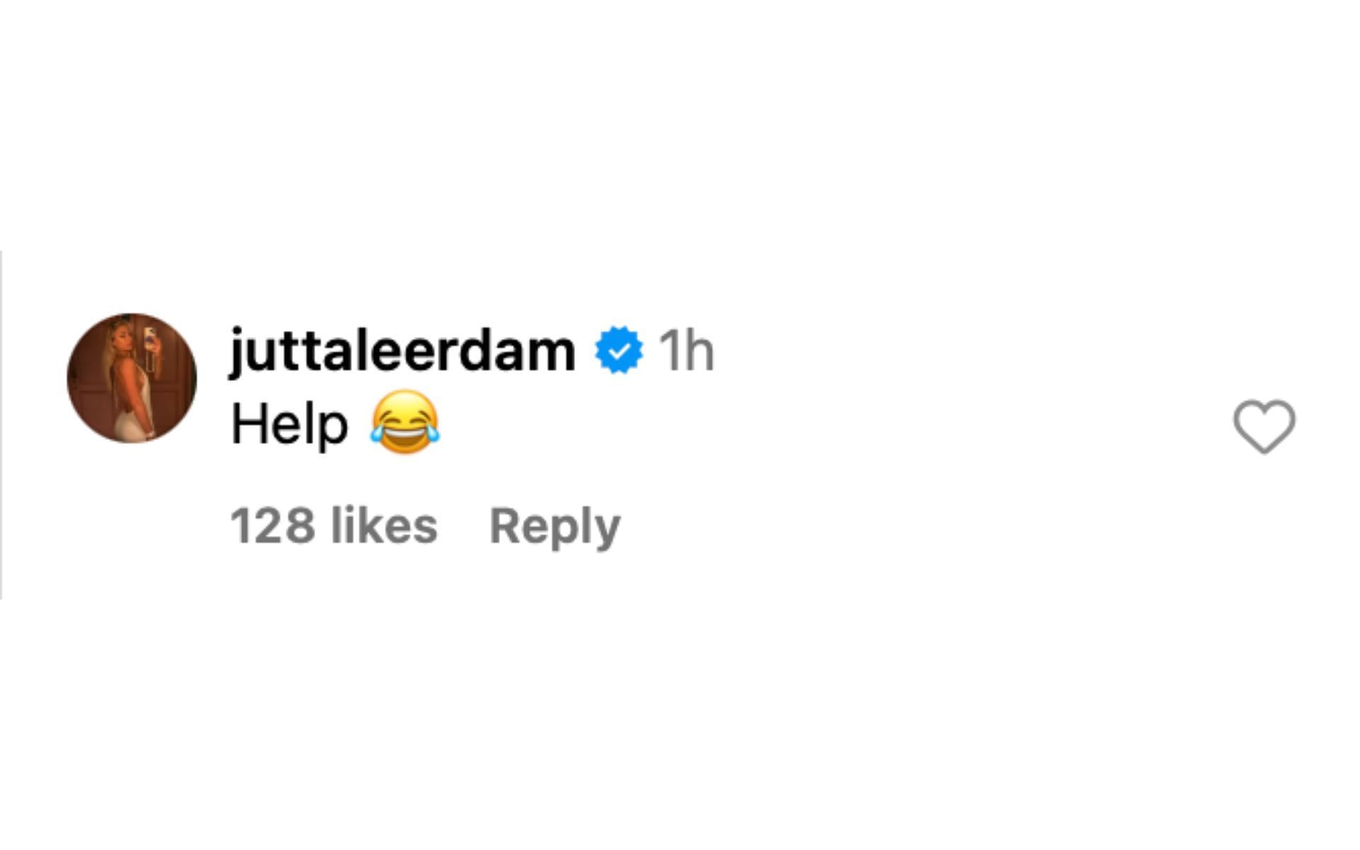 Jutta Leerdam reacting to Jake Paul&#039;s Instagram post [via @jakepaul on Instagram]