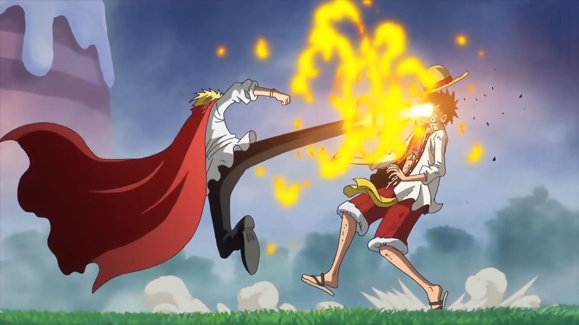 Episode 808 sees Sanji try to force himself to say goodbye to Luffy and co (Image via Toei Animation)